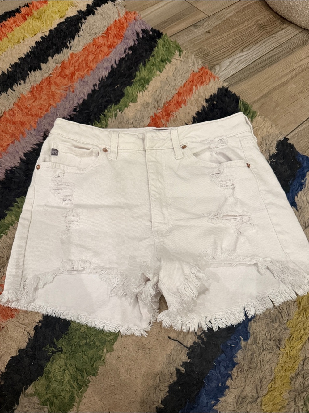 Just USA White Distressed Denim Shorts